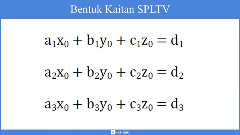 √ Sistem Persamaan Linear Tiga Variabel - Ciri, Syarat, Cara Penyelesaian